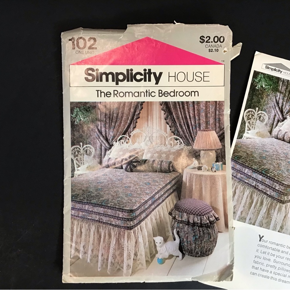 Simplicity House #102 The Romantic Bedroom Sewing Pattern